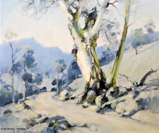 Clifford Dudley Wood (Australian 1905-1980) A Bend in the Road, Thornton, Victoria 29 x 34cm.
